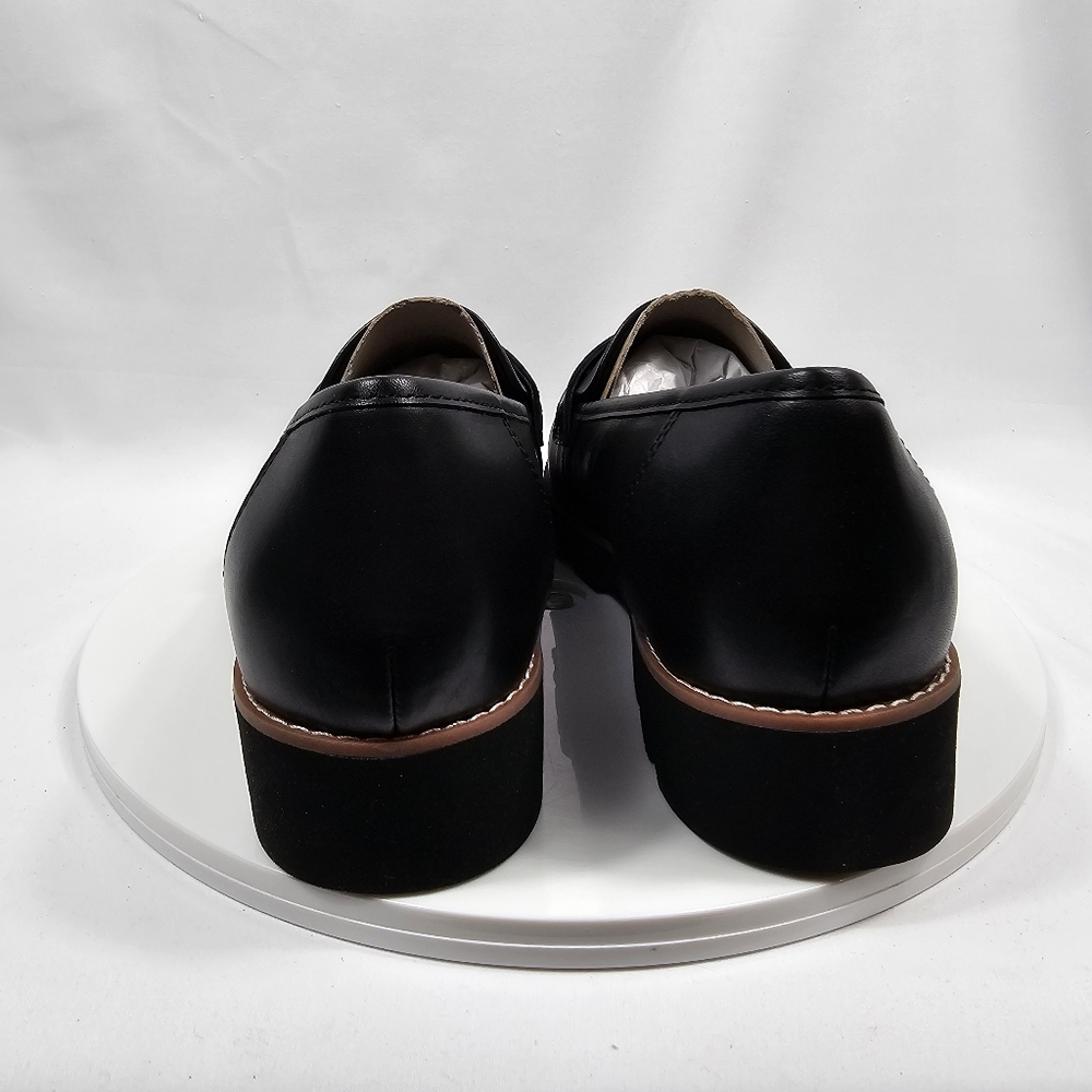 NIB Vionic Cheryl II Loafers Size 10 Black Leather Lug Sole Comfort Slip On - Picture 7 of 14